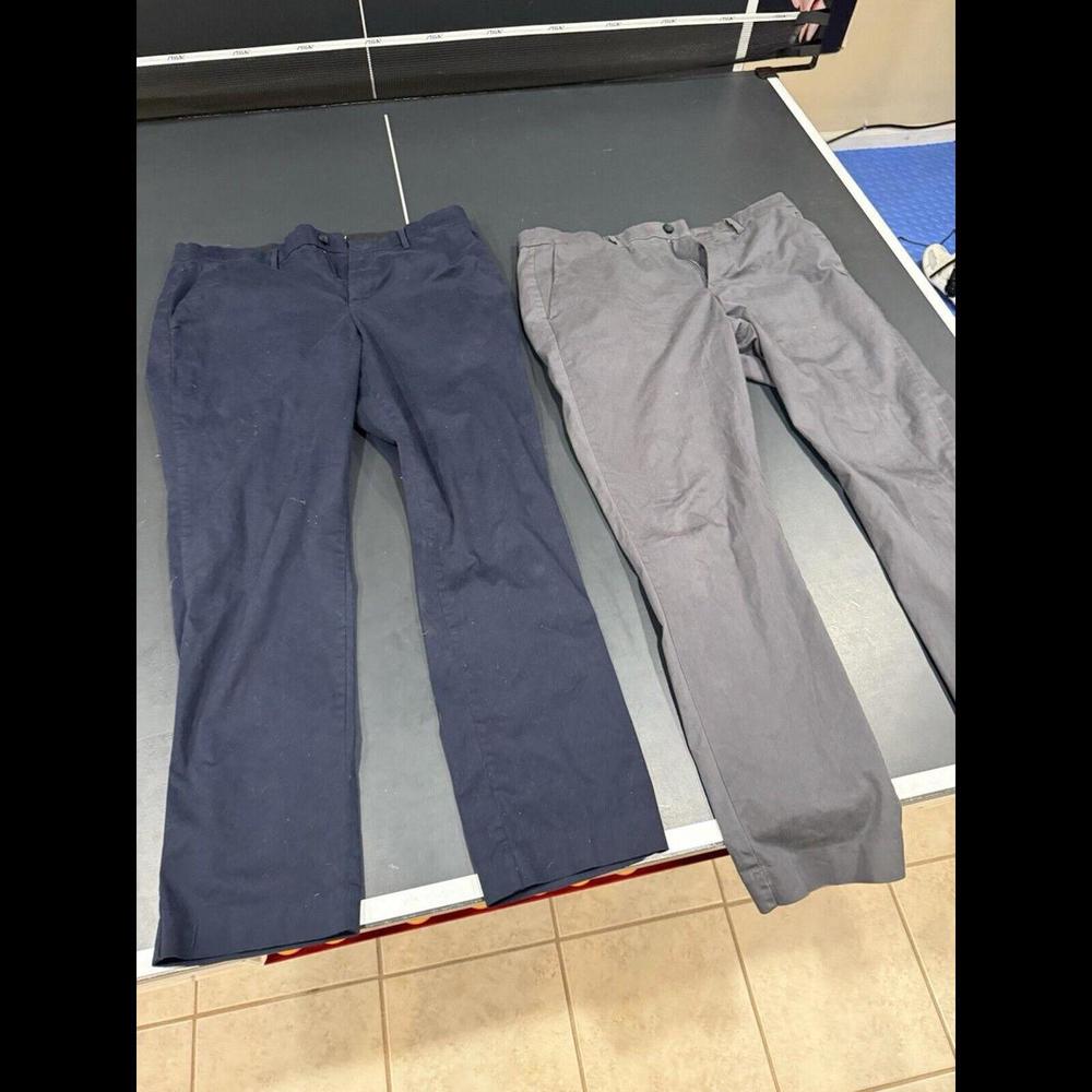2 Pairs Of Calvin Klein Slim-Fit Stretch Chino Pants Men's Size 34x30 Gray Navy